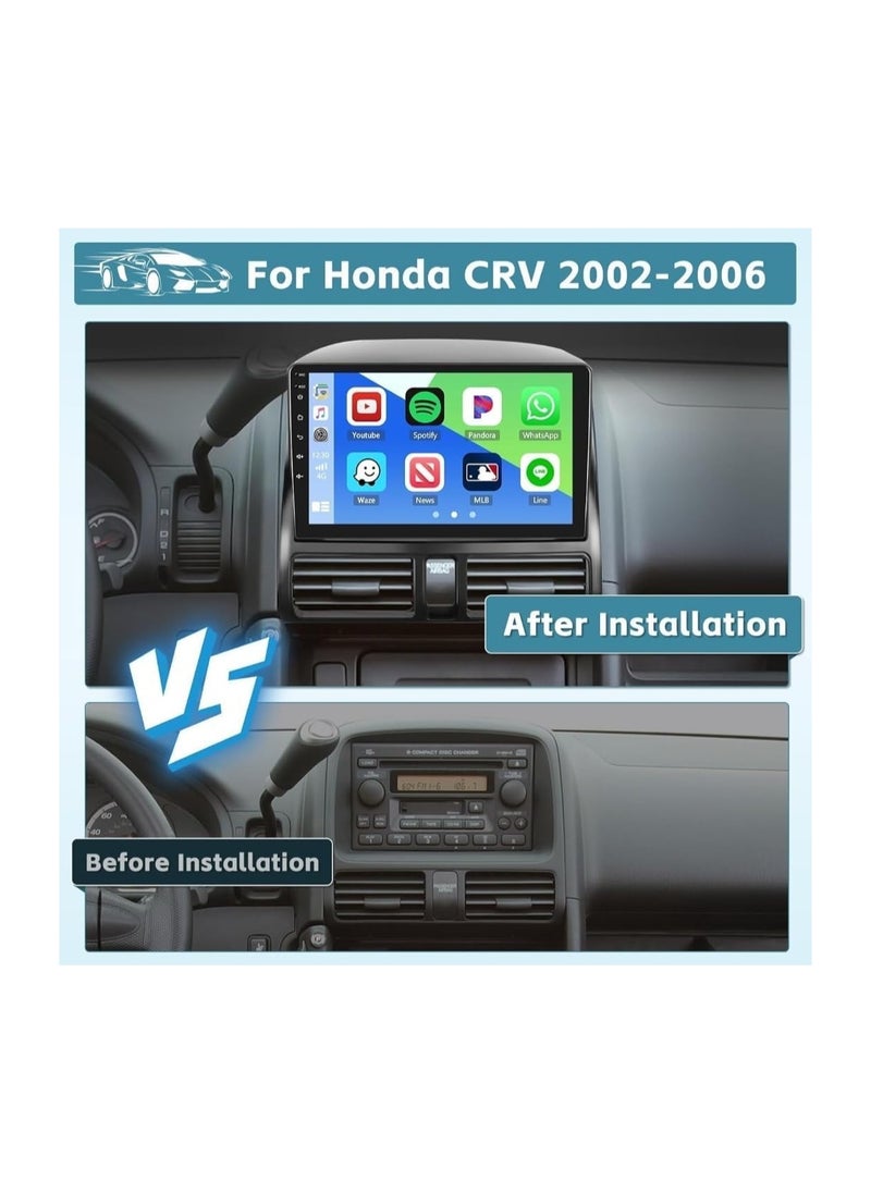 SHEZA STAR - Android Car Stereo for Honda CRV 2002 2003 2004 2005 2006 1GB RAM 32GB ROM 9 Inch MirrorLink WiFi BT, IPS Touch Screen with AHD Camera Included - Image 1