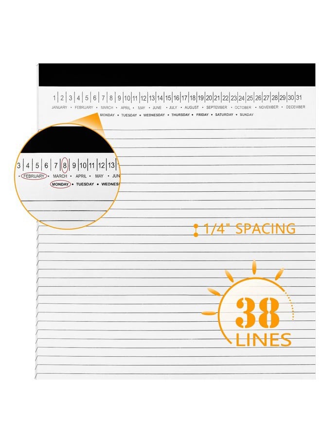 Uzant 6 Pack Legal Pads 8.5" x 11" Note Pads with Date on Top, 50 Sheets Lined Paper Writing Pads, Narrow Ruled White Notepad Notebook for Office Business School College Supplies - Image 2