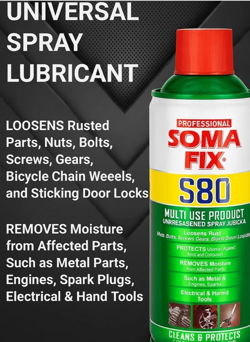 سومافيكس سوما فيكس S80 بخاخ تشحيم متعدد الاستخدامات - ينظف ويحمي ويزيل الصدأ والرطوبة - Image 3