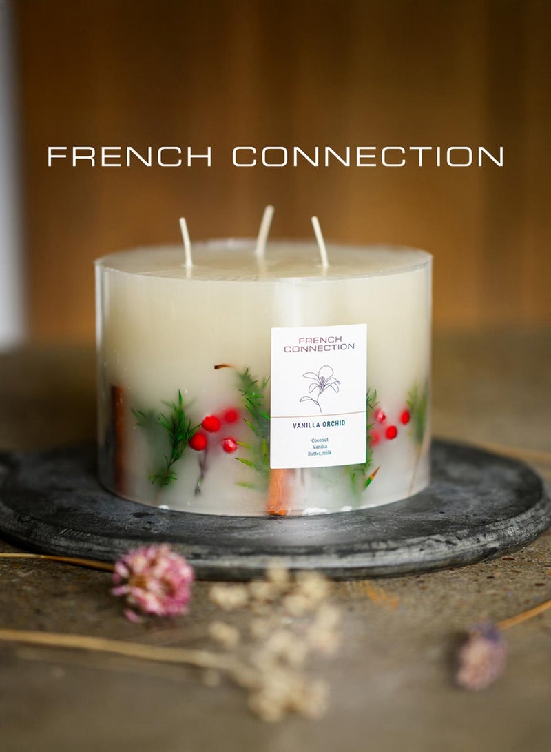 French Connection Botanical Infused Vanilla Orchid Candle 1.5KG - Image 1