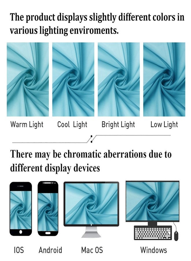 Lecloud Sheer Curtains 84 Inches Length 2 Panels, Light Filtering Voile Curtain Drapes for Kitchen Bedroom Windows, Dual Rod Pocket Living Room Sheer Curtains, 40 W x 84 L Inches, Turquoise - Image 5