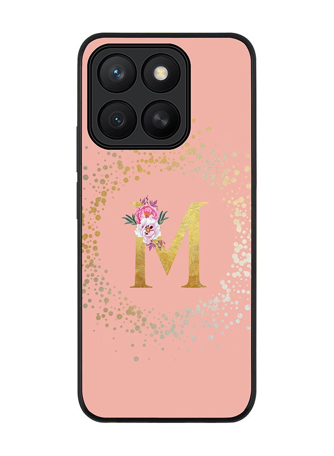 Stylizedd For Honor X8c Case,Slim fit Camera Protection, Shockproof Thin Phone cover  - Custom Monogram Floral - M  (Rose Pink )