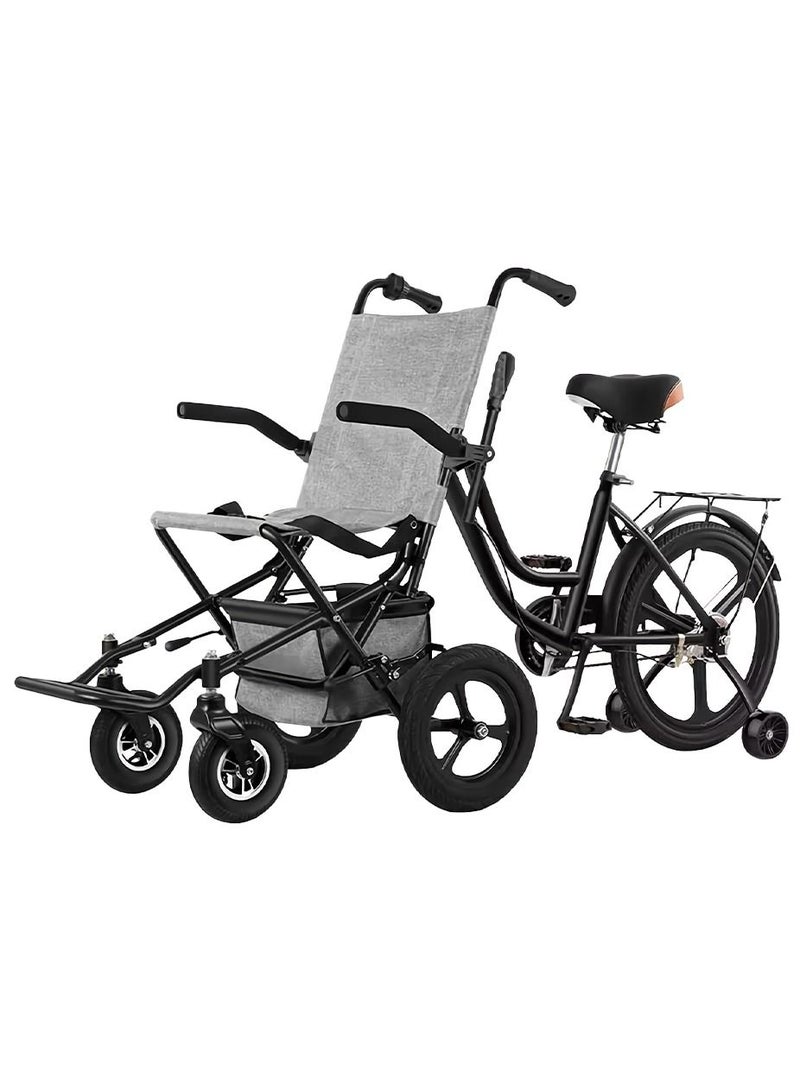 Cool Baby Wheelchair One-touch Folding Easy to Carry with Tricycle Riding with Save Manpower Folding Handrail Wheelchairs Adult Tricycle Trike - Image 1