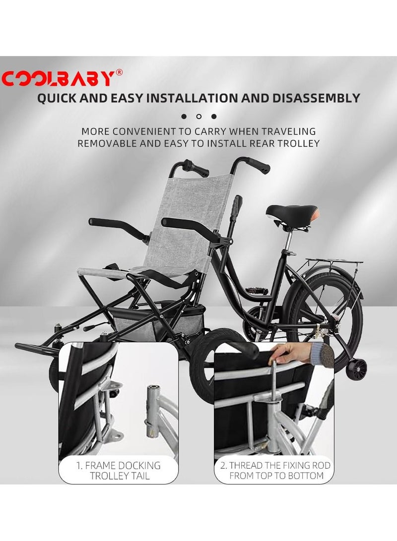 Cool Baby Wheelchair One-touch Folding Easy to Carry with Tricycle Riding with Save Manpower Folding Handrail Wheelchairs Adult Tricycle Trike - Image 2