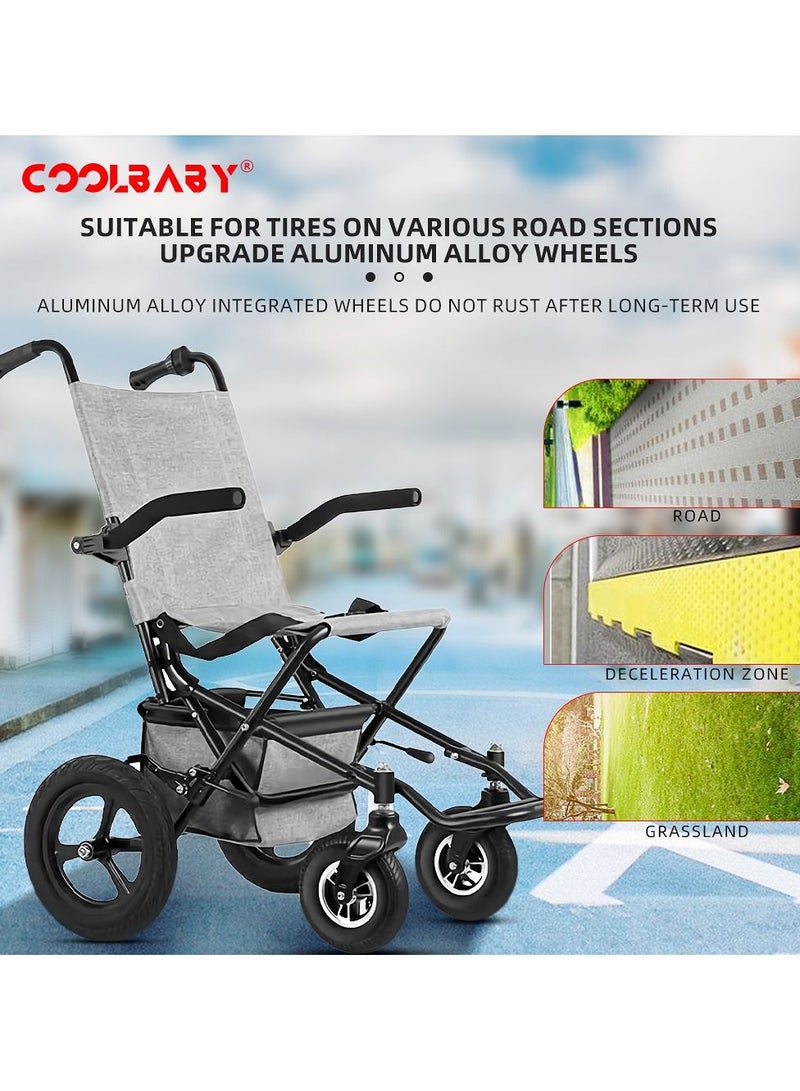 Cool Baby Wheelchair One-touch Folding Easy to Carry with Tricycle Riding with Save Manpower Folding Handrail Wheelchairs Adult Tricycle Trike - Image 5