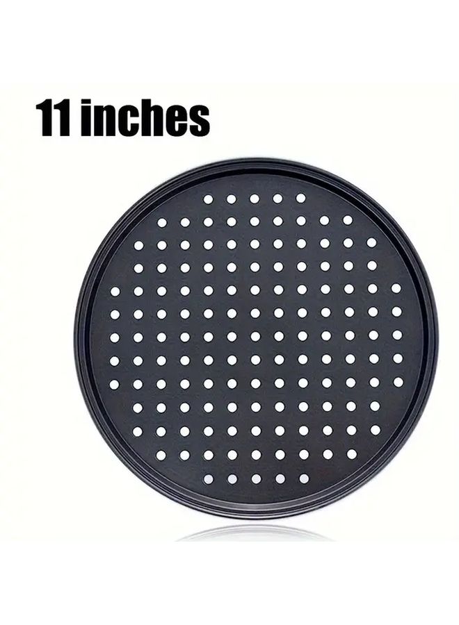 Set Of 3 Non Stick Perforated Pizza Crisper Trays 9.6 11 12.6 Inch Oven Baking Tray For Home Restaurant Hotel Use - Image 3