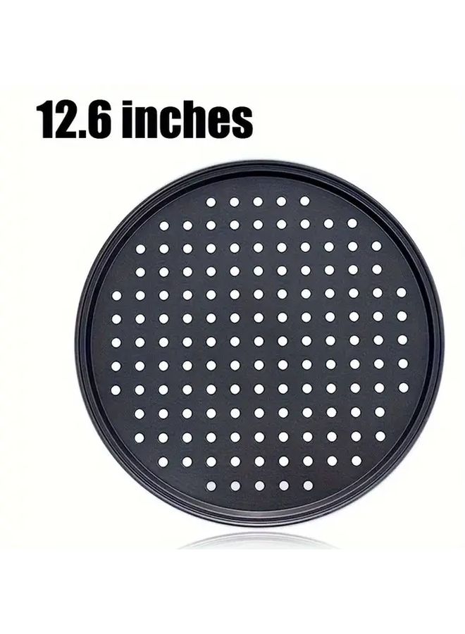 Set Of 3 Non Stick Perforated Pizza Crisper Trays 9.6 11 12.6 Inch Oven Baking Tray For Home Restaurant Hotel Use - Image 5