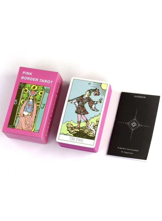 NIBEMINENT Pink border Tarot cards, with dimensions of 10.3 cm × 6 cm, come with a beginner's guidebook. The edges are plated with pink gold. They are designed based on the original Red Wet system. - Image 4