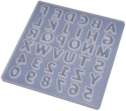 R H Lifestyle Resin Art Silicone Alphabet and Numbers Shape Moulds, Alphabet Resin Mould Epoxy Resin Art Kit with Mold Silicon Jewellery Moulds Resin Art Kit for Beginners (ALPHABET MOLD - 13 X 13 CM) - Image 1