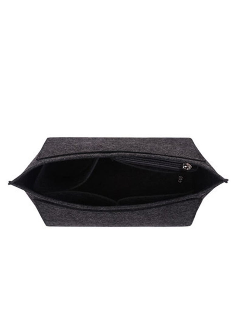 Excefore Multi Pocket Felt Handbag Organizer, Folding Tote Bag organizer insert, Felt Organizer Insert Handbags Base Shaper, for Insert Wallet Organizer, Small, Dark Gray  - Image 2