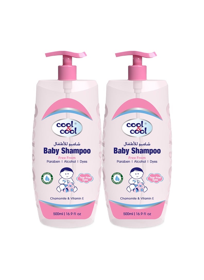 Cool & Cool Cool & Cool Baby Shampoo - 500Ml (Pack of 2) Tear Free,Alcohol Free,Paraben-Free,Dye Free,Chamomile & Vitamin-E With Extra Mild Formula-1Liter  - Image 1