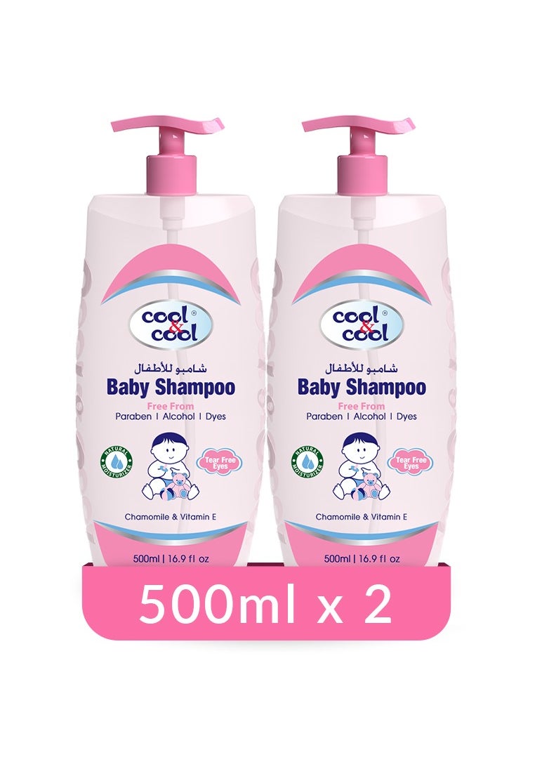 Cool & Cool Cool & Cool Baby Shampoo - 500Ml (Pack of 2) Tear Free,Alcohol Free,Paraben-Free,Dye Free,Chamomile & Vitamin-E With Extra Mild Formula-1Liter  - Image 2