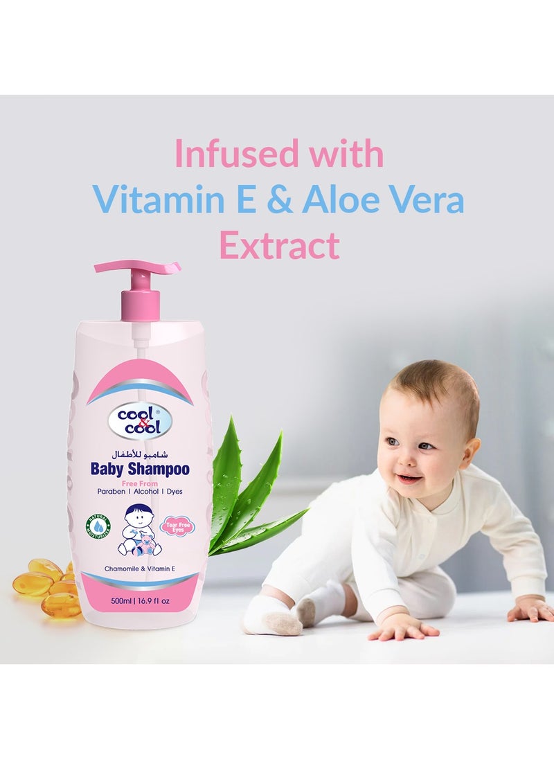 Cool & Cool Cool & Cool Baby Shampoo - 500Ml (Pack of 2) Tear Free,Alcohol Free,Paraben-Free,Dye Free,Chamomile & Vitamin-E With Extra Mild Formula-1Liter  - Image 5
