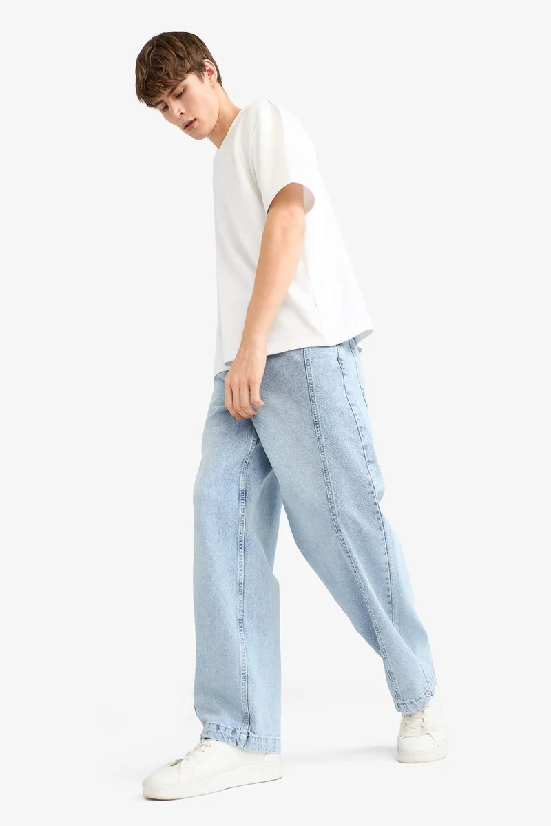Defacto  Barrel Fit Wide Leg Jeans for Men | Best Price UAE