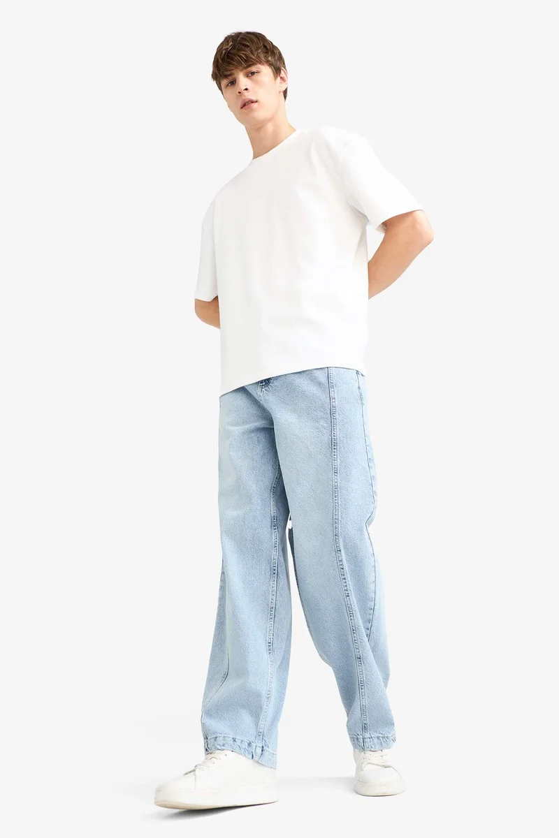 Defacto  Barrel Fit Wide Leg Jeans for Men | Best Price UAE