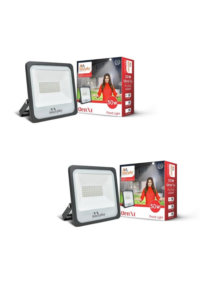 مورفي مصباح LED Murphy Genxt LED 50W، مصباح خارجي مصنف IP65، عبوة من قطعتين (أبيض بارد، معتمد من BIS) - Image 1