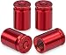 MEAJOO 4PCS Bullet Shell Tire Valve Stem Caps Aluminum Alloy Car Air Stem Cap Universal Dustproof Tire Valve Stem Covers for Cars SUV Trucks Bikes Motorcycles Bicycles Red - Image 2