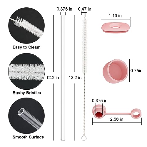 Beonsky Replacement Straw Cover Spill Stopper Accessories for Stanley Cup 40 oz 30 oz Quencher, Tumbler Accessories of 6 Clear Straw with Cleaning Brush, 2 Silicone Cover Cap, 4 Leak Sproof Plug for Stanley - Image 2