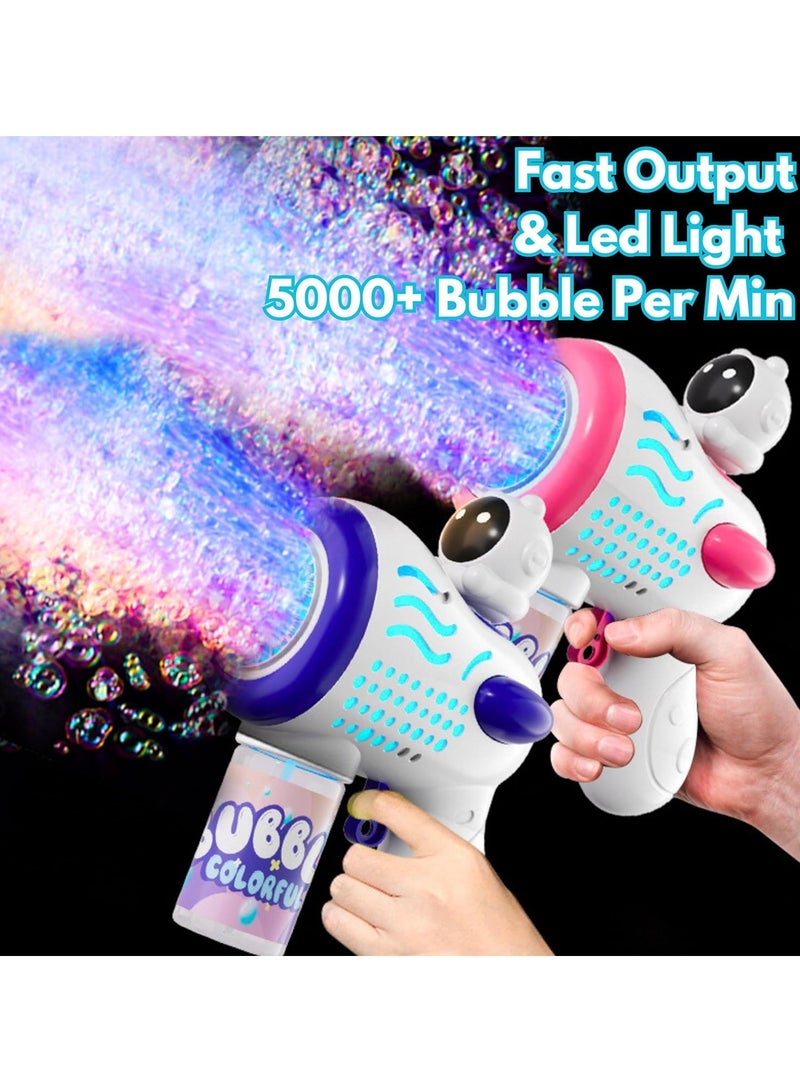 MAGIC VAULT 2pcs Bubble Guns for Kids | Automatic Bubble Maker Blaster with LED Lights | Leak-Proof Bubble Machine for Parties, Weddings, Outdoor Fun | Safe Durable Summer Gift for Boys & Girls  - Image 4