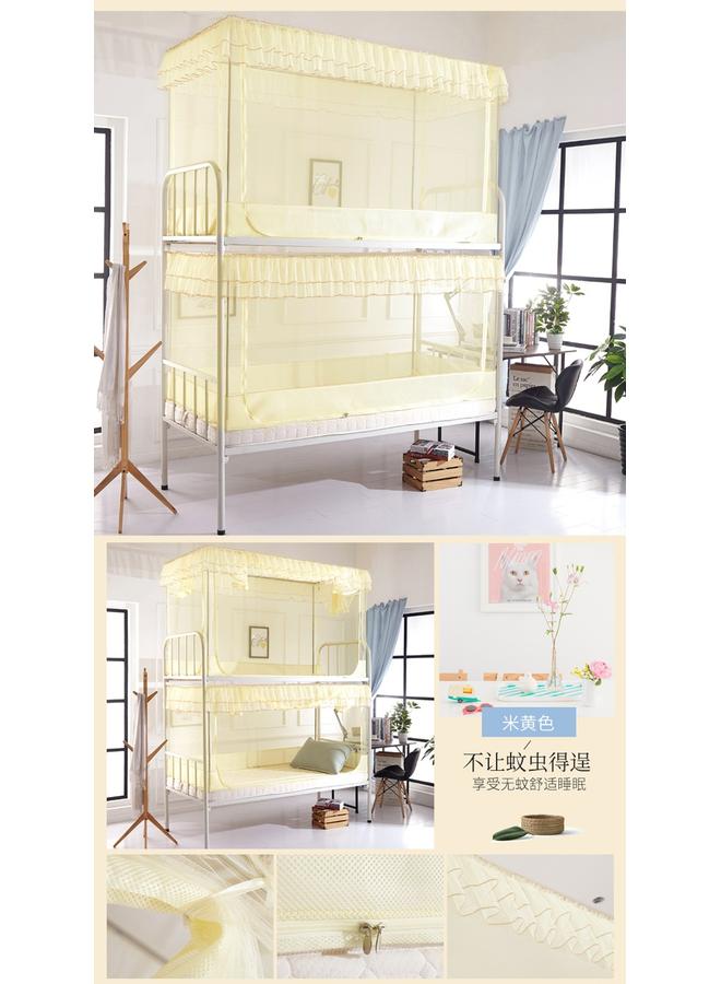 Bluejw 8DWL College Students' Dormitory Mosquito Net Burds High And Low Beds Children's Bed Dormitory Fully Surrounded By Mosquito And Insect Prevention Pure Color - Image 1