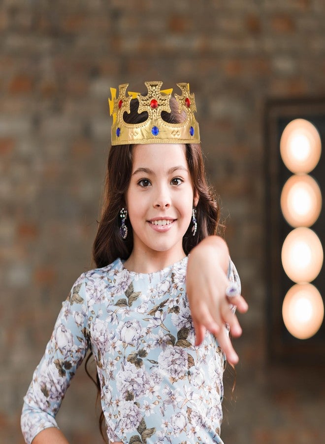 Yuomeaz 2Pcs Golden Prince Crown, 22inch King Crowns, Adjustable Prince Crown Headwear for Birthday Party, Dress-Up Prop - Image 2