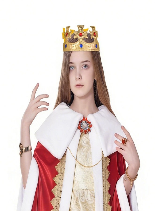Yuomeaz 2Pcs Golden Prince Crown, 22inch King Crowns, Adjustable Prince Crown Headwear for Birthday Party, Dress-Up Prop - Image 4