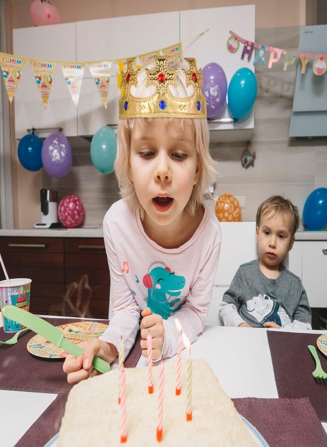 Yuomeaz 2Pcs Golden Prince Crown, 22inch King Crowns, Adjustable Prince Crown Headwear for Birthday Party, Dress-Up Prop - Image 3