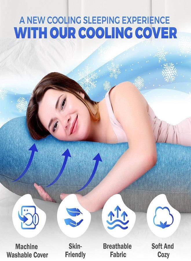 PILLANI Cooling Pregnancy Pillows for Sleeping - 57-Inch Maternity Pillow for Pregnant Women with Removable Washable Cover - Support for Back, Belly, Neck, Legs, & Hips - V C U Shaped Full Body Pillow - Image 5