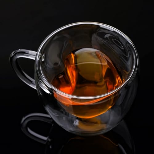 EASICOZI Heart Shaped Double Walled Insulated Glass Coffee Mugs or Aesthetic Tea Cups, Double Wall Glass 8 oz, Clear - Image 5