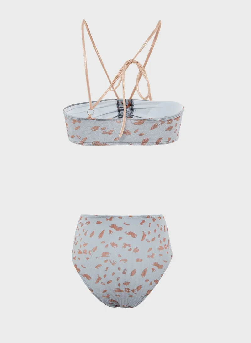 Ginger Printed High Waisted Bikini Set