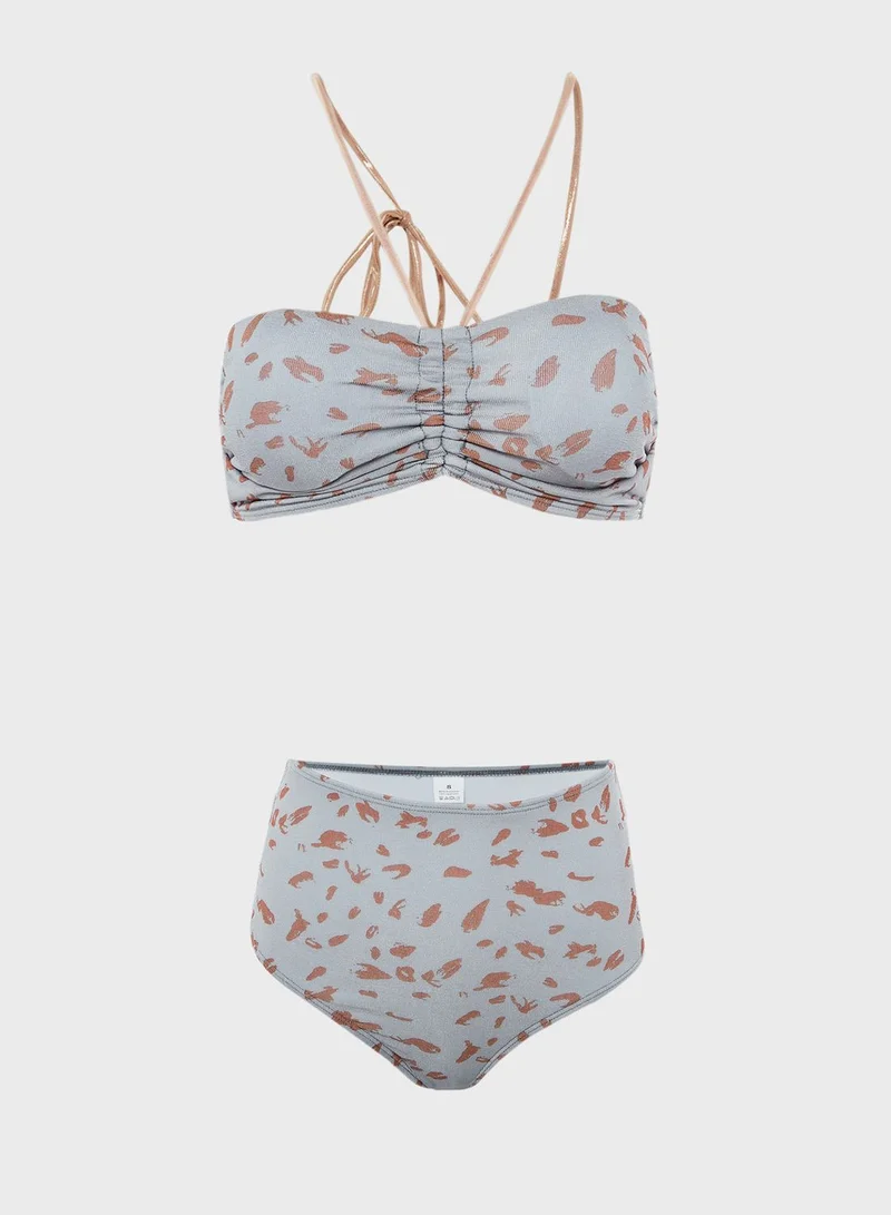 Ginger Printed High Waisted Bikini Set