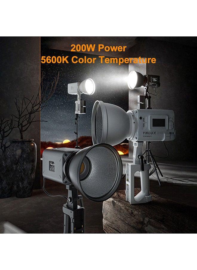 YONGNUO YONGNUO YNLUX200 Handheld LED Video Light 200W High Power Photography Light 5600K Color Temperature  - Image 3