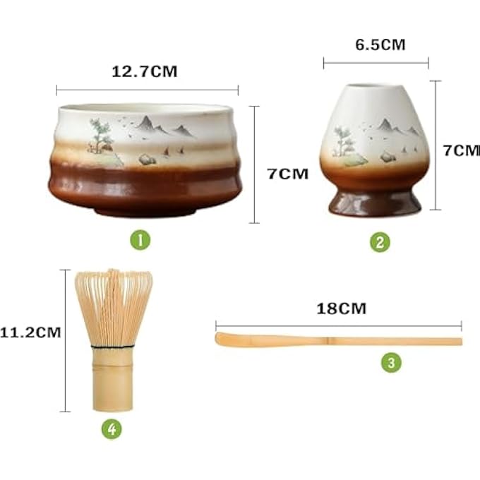 BAOLY Matcha Whisk Set4Pcs Japanese Matcha Bowl And Whisk SetTraditional Scoop Matcha Bowl Ceramic Whisk HolderPerfect Bamboo Matcha Kit To Prepare A Traditional Cup Of Japanese Matcha Tea - Image 3