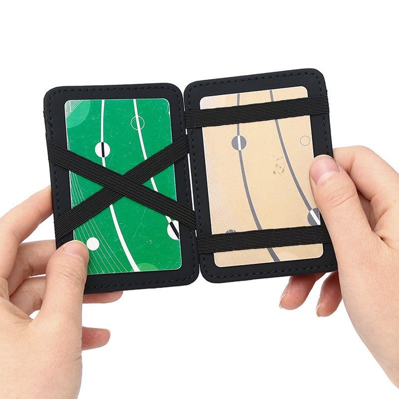 Korean Version of the New Diamond-Shaped Frosted Magic Wallet Card Holder Dollar Bill Clip Small Wallet for Men and Women Wholesale Access Card Holder - Image 3