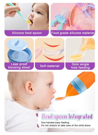 Baby Fresh Fruit Food Feeder Nibbler Pacifier Teether (3 Pack) |Food Dispensing Spoon (1 Pack)| Food Grade Soft Safe BPA-Free Silicone Pouches (3 Extra)|Soft Spoons (2 Pack) - view 3