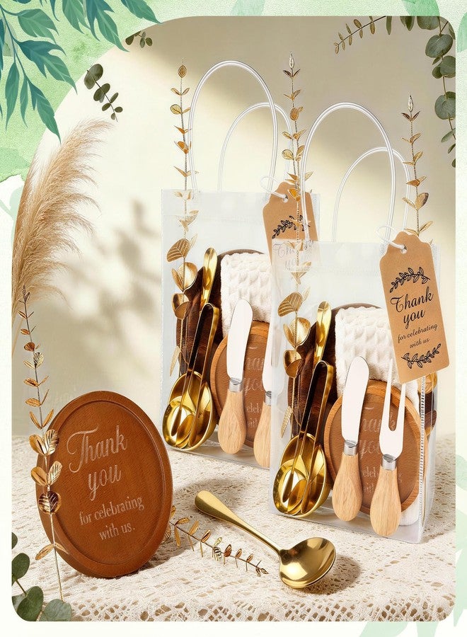Giftota 6 Sets Baby Shower Prizes for Game Winners - Acacia Wood Cheese Board with Butter Spreaders, Thank You Card and Gift Bags for Wedding Bridal Shower Favors (73 pcs) - Image 3