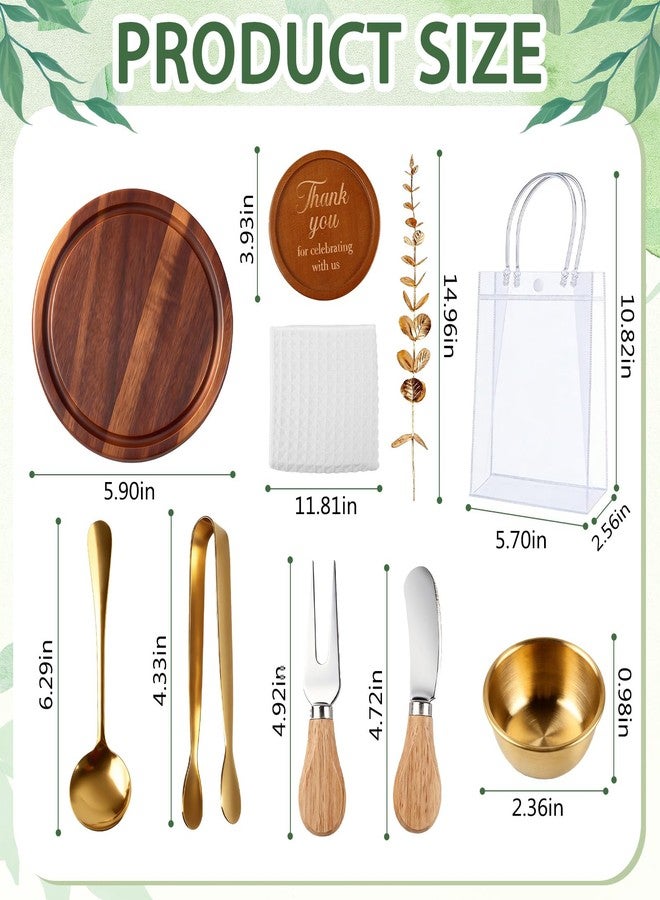 Giftota 6 Sets Baby Shower Prizes for Game Winners - Acacia Wood Cheese Board with Butter Spreaders, Thank You Card and Gift Bags for Wedding Bridal Shower Favors (73 pcs) - Image 5