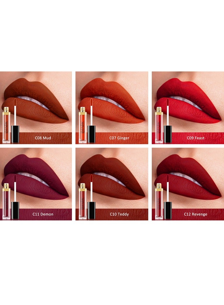 إيماجيك ملمع الشفاه IMAGIC Velvet | 12 لونًا نابضًا بالحياة | تركيبة تدوم طويلاً وذات تصبغ عالي | أداة وضع ناعمة لسهولة الاستخدام (C03 MILKSHAKE، 7 مل) - Image 4