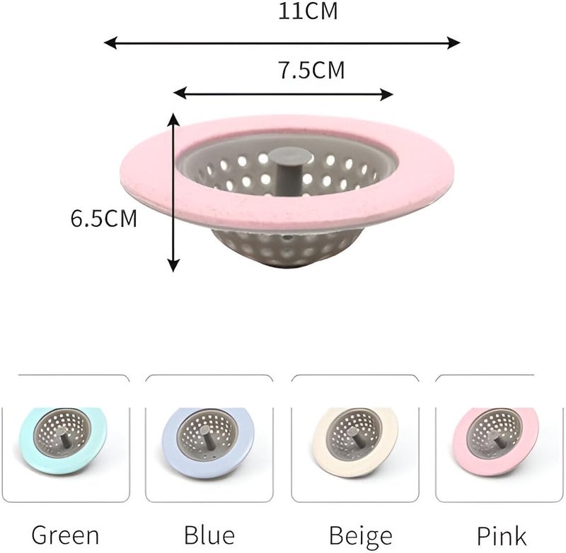 Wipsor مصفاة حوض المطبخ من السيليكون، سلة تصريف الحوض، فلتر سدادة حوض التصريف، غطاء فلتر حوض الماء من المطاط، متعدد الألوان (عبوة من 2) - Image 5