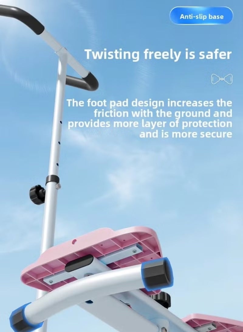 Huitich Home Use Waist Twisting Machine with Armrest – 3-Speed Resistance Adjustment (Pink) - Image 3