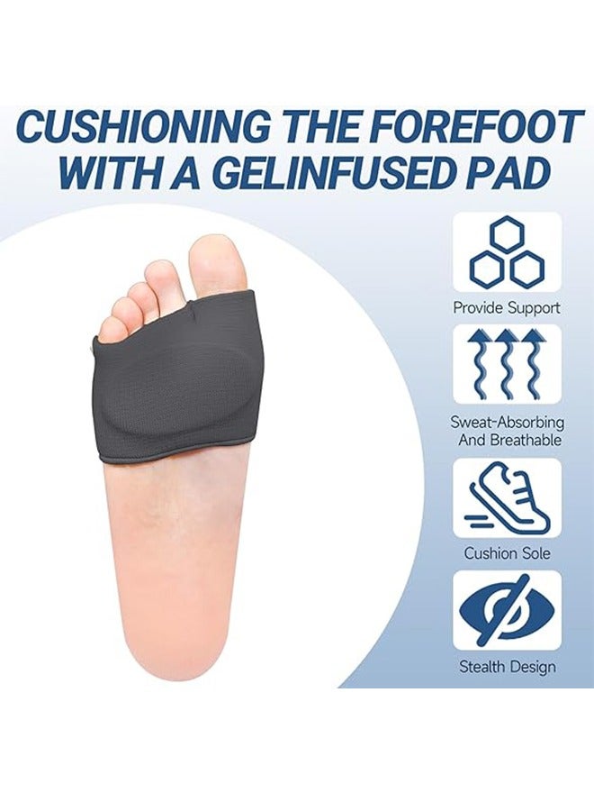 زوجان من وسادات مشط القدم مع وسادات جل للرجال والنساء، وسادات قدم لتخفيف آلام الكرة، ومتلازمة مورتون العصبية، ودعم ألم مشط القدم "L" - Image 3