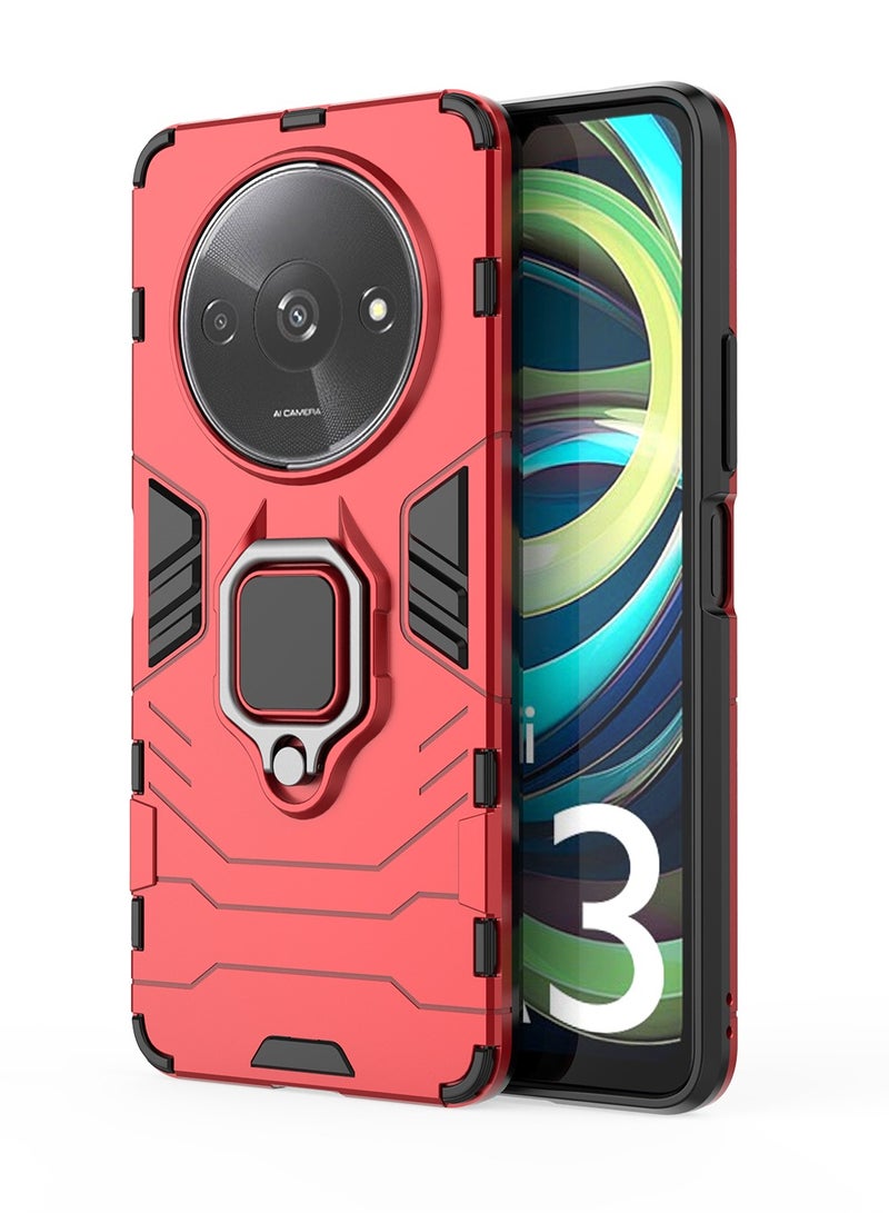 CaseNeo Redmi A3 4G Case Cover with Bracket, Kickstand Shell Back Cover Scratch-Resistant Shock-Absorbing Protector Accessories Kickstand Stand Magnetic Car Ring Holder Protection  - Image 1