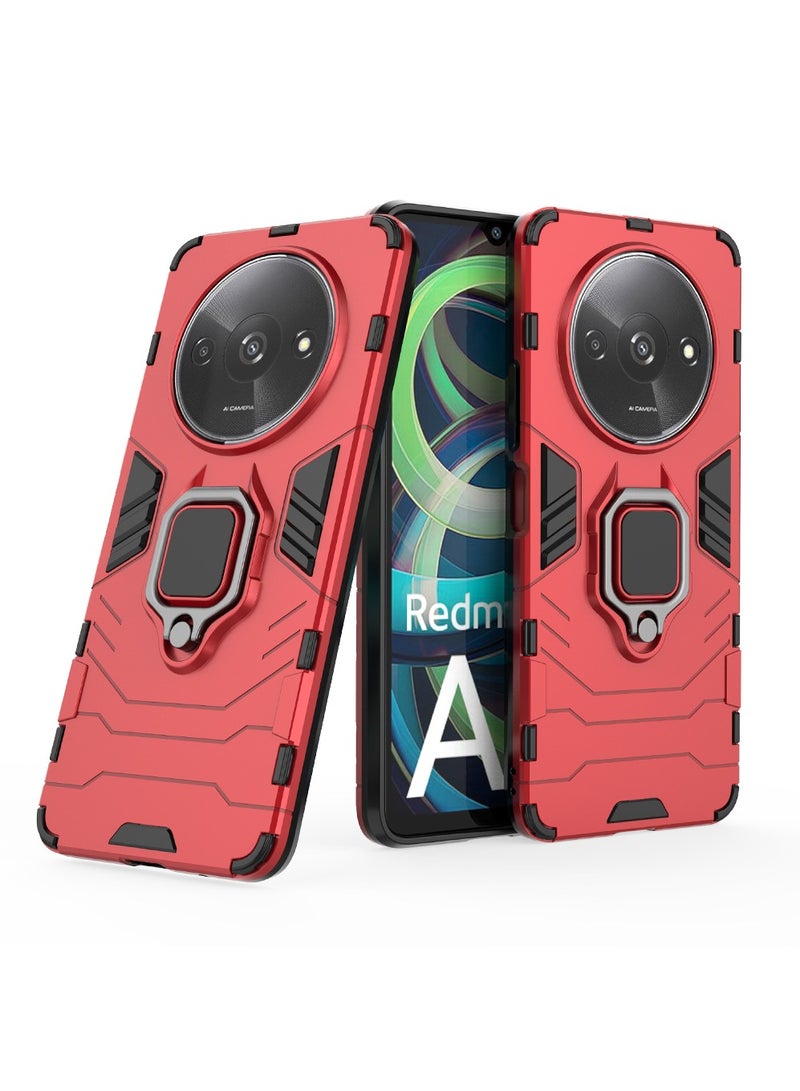 CaseNeo Redmi A3 4G Case Cover with Bracket, Kickstand Shell Back Cover Scratch-Resistant Shock-Absorbing Protector Accessories Kickstand Stand Magnetic Car Ring Holder Protection  - Image 2
