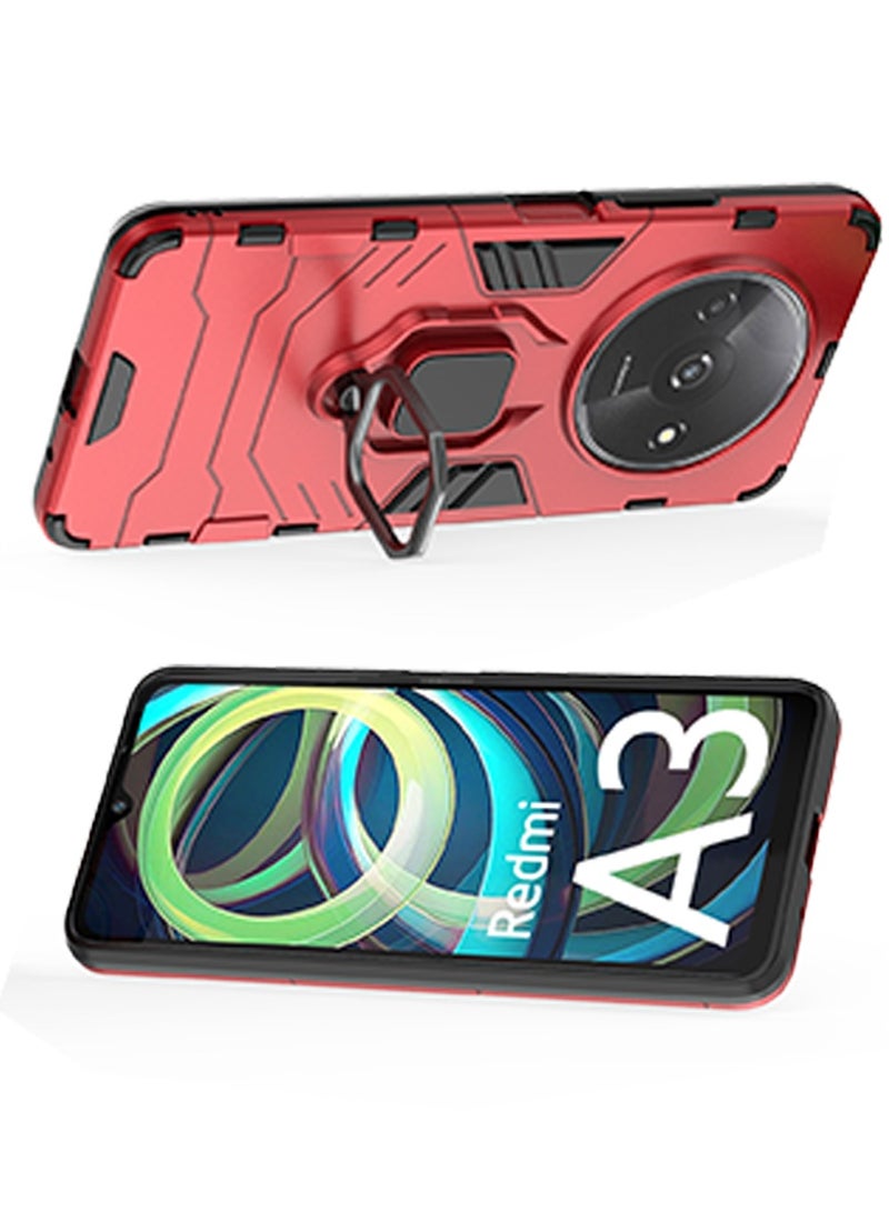 CaseNeo Redmi A3 4G Case Cover with Bracket, Kickstand Shell Back Cover Scratch-Resistant Shock-Absorbing Protector Accessories Kickstand Stand Magnetic Car Ring Holder Protection  - Image 4