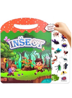 KASTWAVE Reusable Sticker Book for Kids, Insect Learning Activity Books, Jelly Quiet Book for School Home Outdoor, Preschool Travel Busy Book Gift for for Boys Girls Toddlers  - Image 1