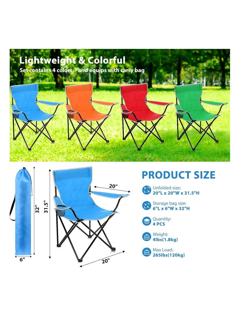Spall [2 PACK] Portable Folding Beach Chair Multi-Purpose Camping Chair for Adult, Lightweight Patio Lawn Quad Chair for Outdoor Travel Picnic Hiking Supports110kgs Load With Carry Bag - Image 4