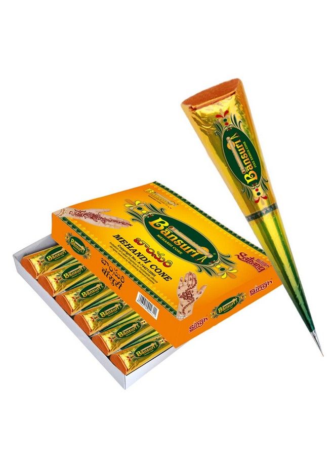 BANSURI Small Natural Mehandi Cone 30 Gm (Pack Of 12 Pieces) - Image 5