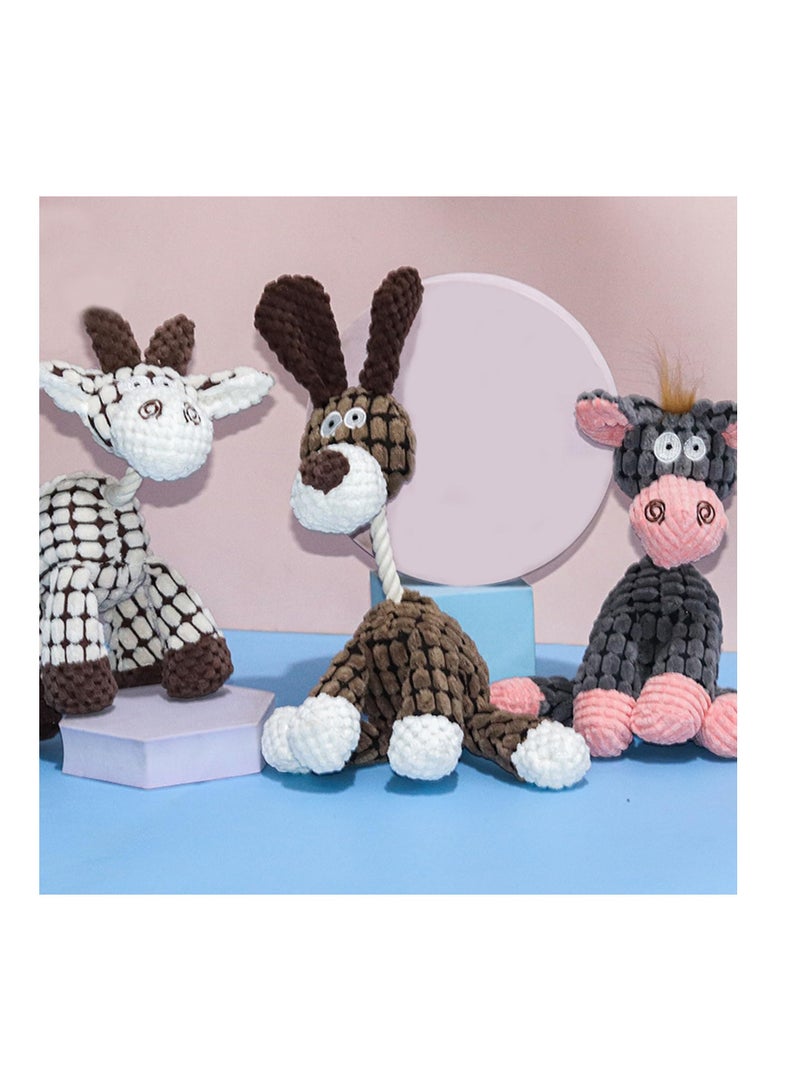 Durable Indestructible Plush Squeaker Toys for Small and Medium Dogs, Set of 3 Chew Toys for Puppies and Dogs - Image 3