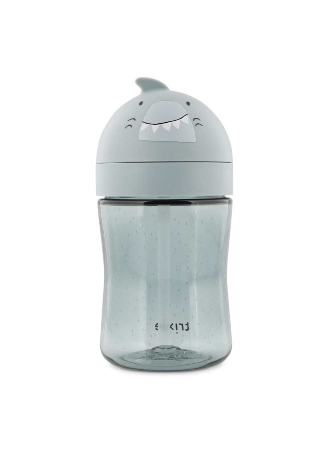 Trixie Tritan™ Spill Proof Straw Bottle - 300ml - Mr. Shark - Image 1