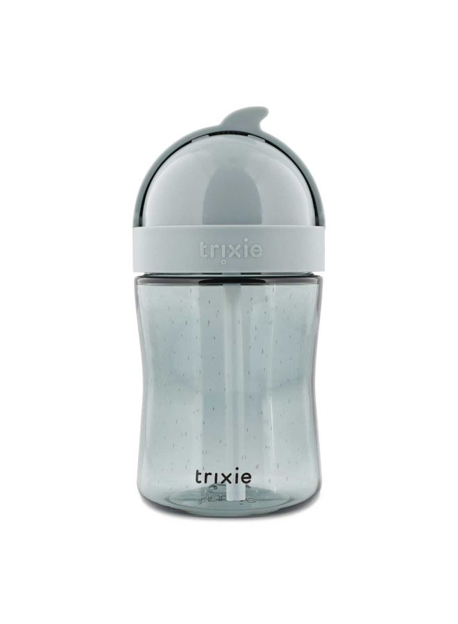 Trixie Tritan™ Spill Proof Straw Bottle - 300ml - Mr. Shark - Image 2